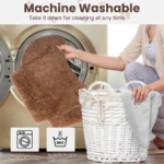 Lit canapé surélevé en peluche pour chat, grand lit pour chat avec pied en bois robuste, canapé doux pour chats et chatons d’intérieur – Image 6